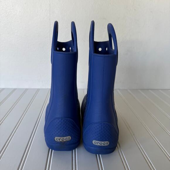 Crocs Blue Rain Boots youth junior size 3 - Picture 4 of 11